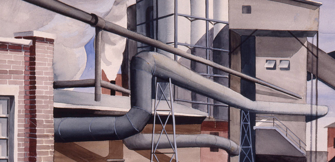 'Gas company' painting by Edmund Lewandowski